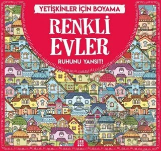 Renkli Evler - Yetişkinler İçin Boyama – Gizem Ulaş – Dokuz Yayınları kitap kapağı