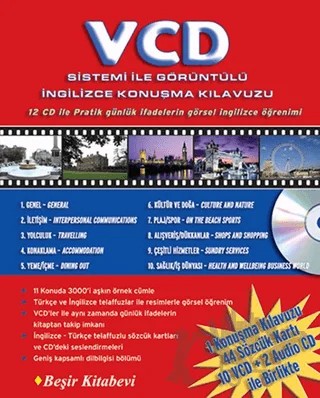 VCD Sistemi ile Görüntülü İngilizce Konuşma Kılavuzu 12 CD ile – Metin Yurtbaşı – Beşir Kitabevi kitap kapağı