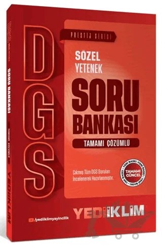 2027 DGS Prestij Serisi Sözel Yetenek Tamamı Çözümlü Soru Bankası – Kolektif – Yediiklim Yayınları kitap kapağı