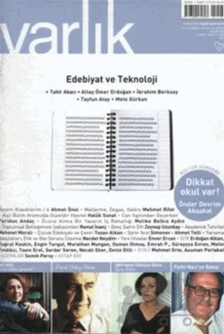 Varlık Edebiyat ve Kültür Dergisi Sayı: 1226 Kasım 2009 – Varlık Dergisi Yayınları kitap kapağı