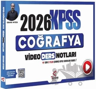 2026 KPSS Coğrafya Video Ders Notları – Erhan Aydın – Tekrar Akademi Yayınları kitap kapağı