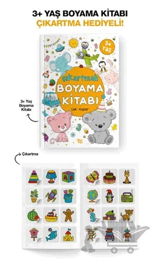 Çıkartmalı Boyama Kitabı / 3 Yaş + – Bilge Yorulmaz – Bilgi Park kitap kapağı