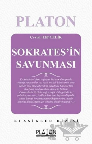 Sokrates'in Savunması – Platon (Eflatun) – Platon Hukuk kitap kapağı