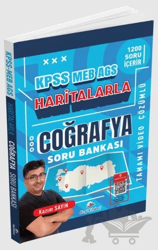 2026 KPSS MEB-AGS Haritalarla Coğrafya Tamamı Video Çözümlü Soru Bankası – Kazım Sayın – Dizgi Kitap kitap kapağı