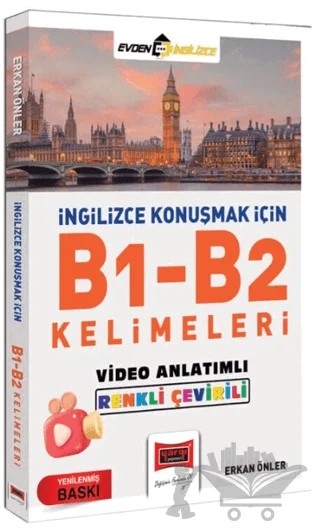 İngilizce Konuşmak İçin B1-B2 Kelimeleri Video Anlatımlı Renkli Çeviri – Erkan Önler – Yargı Yayınevi kitap kapağı