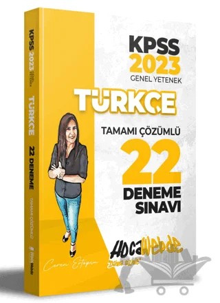 Hocawebde 2023 KPSS Türkçe Tamamı Çözümlü 22 Deneme – Ceren Ertopçu – HocaWebde Yayınları kitap kapağı