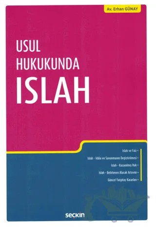 Usul Hukukunda Islah – Erhan Günay – Seçkin Yayıncılık kitap kapağı