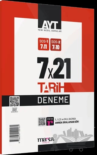 2025 AYT Tarih 7 Deneme Tamamı Video Çözümlü – Kolektif – Marka Yayınları kitap kapağı