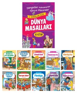 Dünya Masalları Seti - 10 Kitap Takım Büyük Boy – Kolektif – Ema Çocuk kitap kapağı