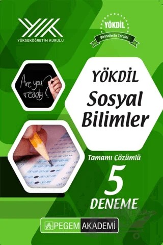 YÖKDİL Sosyal Bilimler Tamamı Çözümlü 5 Deneme – Kolektif – Pegem Akademi Yayıncılık kitap kapağı