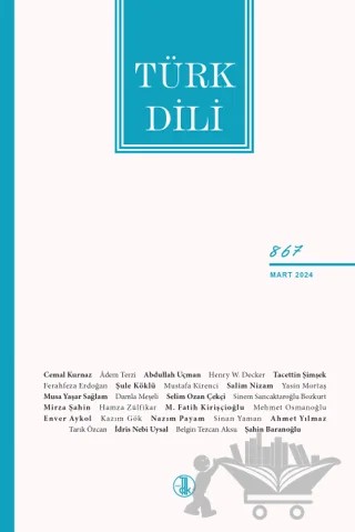 Türk Dili Dergisi Sayı: 867 Mart 2024 – Türk Dil Kurumu Yayınları kitap kapağı