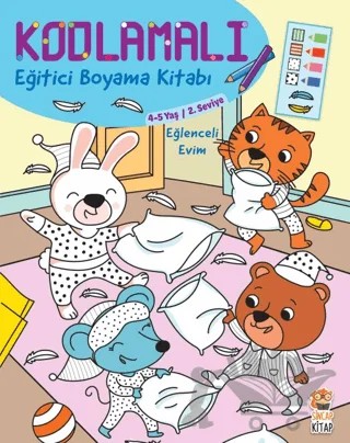 Kodlamalı Eğitici Boyama Kitabı - Eğlenceli Evim (4-5 Yaş 2. Seviye) – Kolektif – Sincap Kitap kitap kapağı