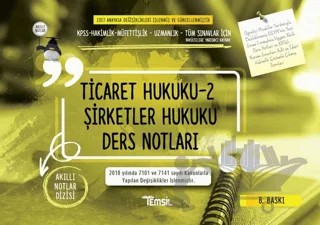 Ticaret Hukuku 2 - Şirketler Hukuku Ders Notları – Kolektif – Temsil Kitap kitap kapağı