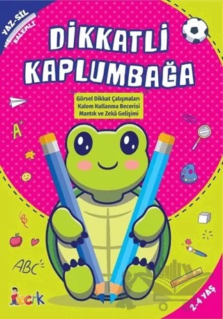 Dikkatli Kapumbağa - Yaz-Sil Kalemli – Kolektif – Bıcırık Yayınları kitap kapağı