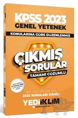2023 KPSS Genel Yetenek Konularına Göre Tamamı Çözümlü Çıkmış Sorular – Kolektif – Yediiklim Yayınları kitap kapağı