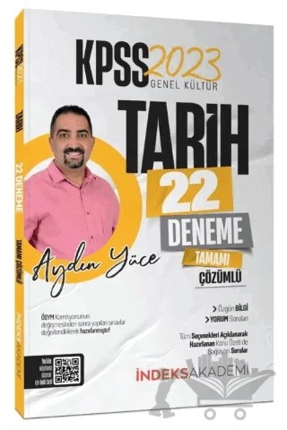 İndeks Akademi 2023 KPSS Tarih 22 Deneme Çözümlü – Aydın Yüce – İndeks Akademi Yayıncılık kitap kapağı