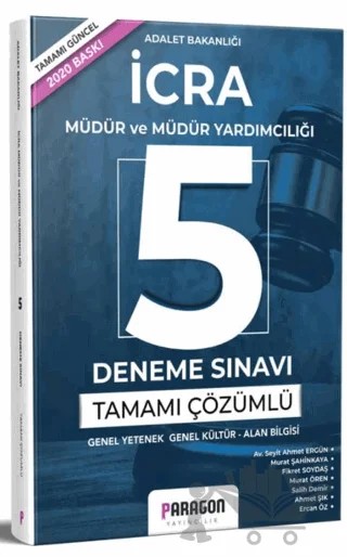 2020 İcra Müdür ve Müdür Yardımcılığı Tamamı Çözümlü 5 Deneme Sınavı – Kolektif – Paragon Yayıncılık kitap kapağı