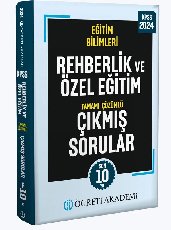 2024 KPSS Eğitim Bilimleri Rehberlik ve Özel Eğitim Tamamı Çözümlü Çıkmış Sorular (Roman Boy) – Öğreti Akademi kitap kapağı