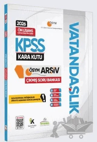 2026 KPSS Ön Lisans - Ortaöğretim Vatandaşlık Kara Kutu ÖSYM Çıkmış Çözümlü Soru Bankası Konu Özetli – Kolektif – Karakutu Yayın kitap kapağı