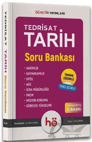 HMGS Hakimlik KPSS PAEM Misyon Koruma Tarih TEDRİSAT Soru Bankası Çözümlü – Safiye Birinci – Öğretir Yayınları kitap kapağı