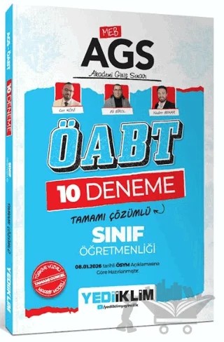 MEB AGS ÖABT Sınıf Öğretmenliği Tamamı Çözümlü 10 Deneme Sınavı – Ali Birol, Can Köni, Nedim Bekar – Yediiklim Yayınları kitap kapağı