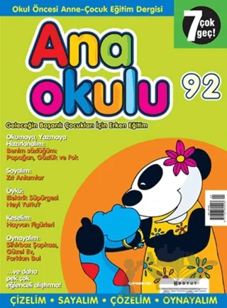 Anaokulu Sayı: 92 Anne-Çocuk Eğitim Dergisi – Boyut Yayın Grubu kitap kapağı