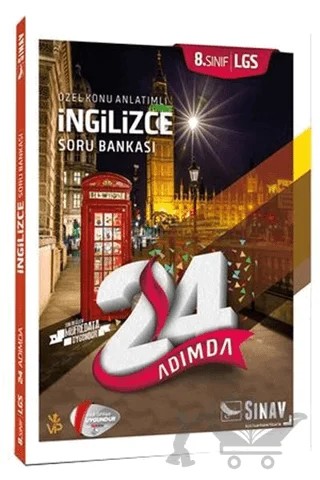 2019 8. Sınıf 24 Adımda LGS İngilizce Özel Konu Anlatımlı Soru Bankası – Kolektif – Sınav Yayınları kitap kapağı