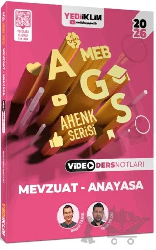 2026 MEB AGS Ahenk Serisi Mevzuat - Anayasa Video Ders Notları – Yasin Yıldız, Bülent Tanık – Yediiklim Yayınları kitap kapağı