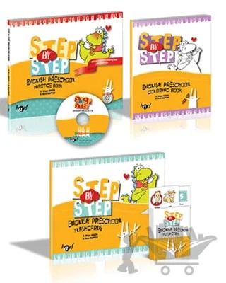Step By Step English Preschool Practice Book Set – D. Arzu Kaptan, S. Müge Akgün – Harf Eğitim Yayıncılık kitap kapağı