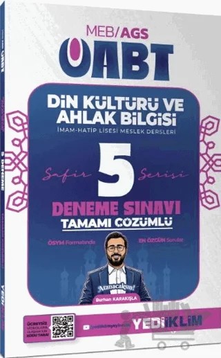 2027 MEB AGS ÖABT Safir Din Kültürü ve Ahlak Bilgisi Tamamı Çözümlü 5 Deneme – Burhan Karakışla – Yediiklim Yayınları kitap kapağı