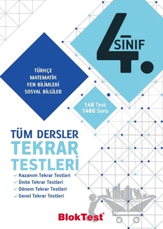 4. Sınıf Tüm Dersler Tekrar Testleri – Kolektif – Tudem Yayınları - Bayilik kitap kapağı