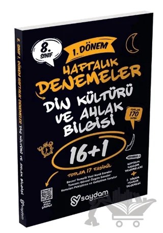 8. Sınıf LGS Din Kültürü ve Ahlak Bilgisi 1. Dönem 16+1 Haftalık Kazanım Denemeleri – Kolektif – Saydam Yayınları kitap kapağı
