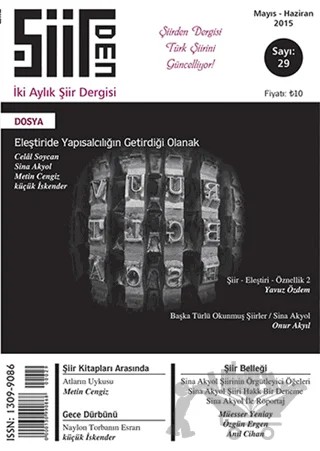 Şiirden İki Aylık Şiir Dergisi Sayı: 29 Mayıs - Haziran 2015 – Şiirden Yayıncılık kitap kapağı