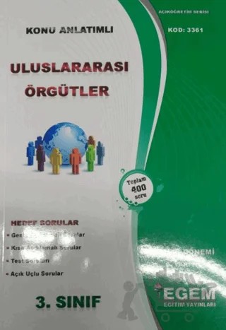 AÖF 3. Sınıf Uluslararası Örgütler Konu Anlatımlı Kod: 3361 – Kolektif – Egem Eğitim Yayınları kitap kapağı