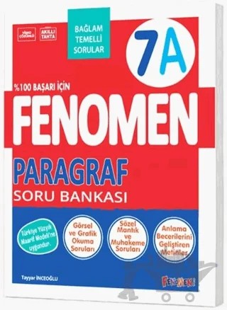 7. Sınıf Fenomen Paragraf A Soru Bankası – Tayyar İnceoğlu – Fenomen Yayınları kitap kapağı