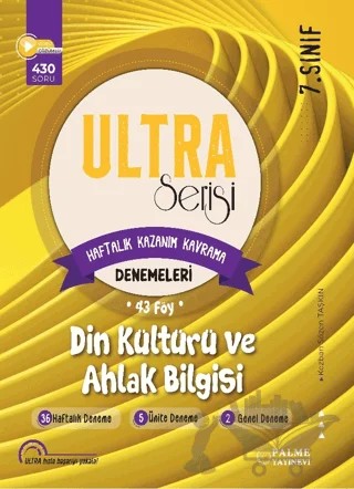7. Sınıf Ultra Serisi Din Kültürü ve Ahlak Bilgisi Denemeleri 43 Föy – Kezban Sözen Taşkın – Palme Yayınları kitap kapağı