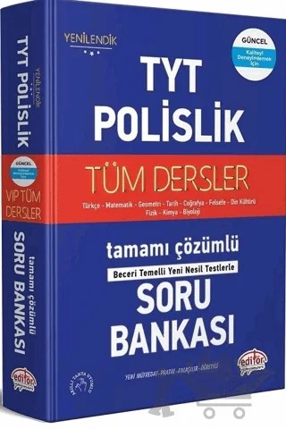 TYT - Polislik Tüm Dersler Tamamı Çözümlü Soru Bankası – Kolektif – Editör Yayınevi kitap kapağı