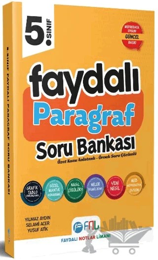 5. Sınıf Faydalı Paragraf Soru Bankası – Yılmaz Aydın, Selami Acer, Yusuf Atik – FNL Yayınları kitap kapağı