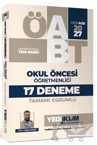 2027 MEB AGS ÖABT Okul Öncesi Öğretmenliği Tamamı Çözümlü 17 Deneme – Hasan Şanlı – Yediiklim Yayınları kitap kapağı