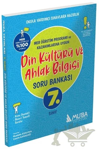 7. Sınıf Din Kültürü ve Ahlak Bilgisi Soru Bankası – Mustafa Kızılova, Cesim Karadağ – Muba Yayınları kitap kapağı