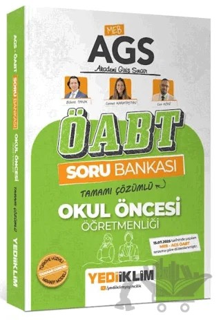 2026 MEB AGS ÖABT Okul Öncesi Öğretmenliği Tamamı Çözümlü Soru Bankası – Bülent Tanık, Cennet Karataştan, Can Köni – Yediiklim Yayınları kitap kapağı