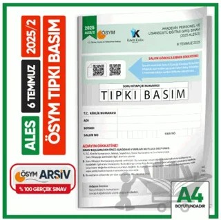 ALES 2025/2 ÖSYM Tıpkı Basım Çıkmış Soru Deneme Kitapçığı Video/PDF Çözümlü Türkiye Geneli – Kollektif – Karakutu Yayın kitap kapağı