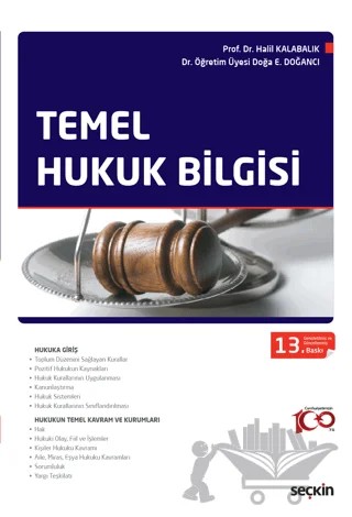 Temel Hukuk Bilgisi – Halil Kalabalık, Doğa Ekrem Doğancı – Seçkin Yayıncılık kitap kapağı