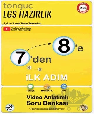 7'den 8'e LGS Hazırlık İlk Adım – Kollektif – Tonguç Akademi kitap kapağı
