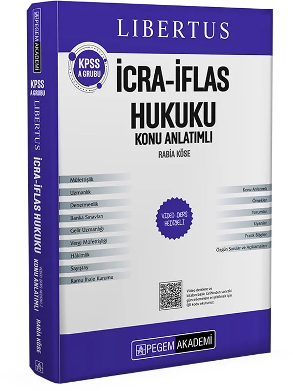 KPSS A Grubu Libertus İcra İflas Hukuku Konu Anlatımlı – Kitap İçerisinde Aktivasyon Kodu İle Aktif Edilen Video Ders İçerikleri İle – Pegem Akademi Yayıncılık kitap kapağı