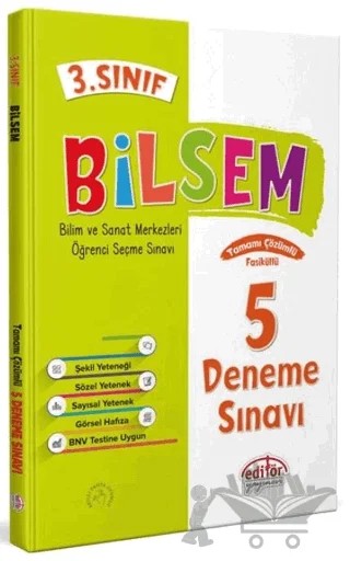 3. Sınıf Bilsem Çözümlü 5 Deneme Sınavı - – Kolektif – Editör Yayınevi kitap kapağı