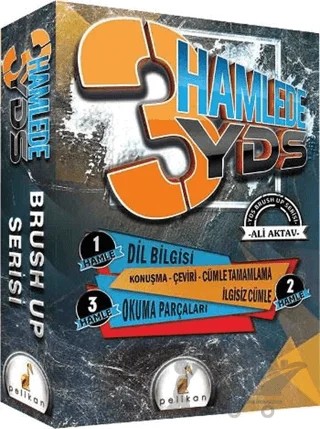 3 Hamlede YDS Brush Up Serisi – Ali Aktav – Pelikan Tıp Teknik Yayıncılık kitap kapağı
