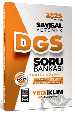 2025 DGS Sayısal Yetenek Tamamı Çözümlü Soru Bankası – Kolektif – Yediiklim Yayınları kitap kapağı