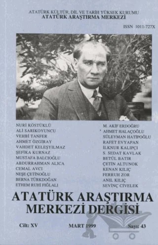 Atatürk Araştırma Merkezi Dergisi Cilt: 15 Mart 1999 Sayı: 43 – Atatürk Araştırma Merkezi kitap kapağı