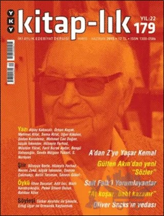 Kitap-lık Sayı: 179 Aylık Edebiyat Dergisi – Yapı Kredi Yayınları kitap kapağı